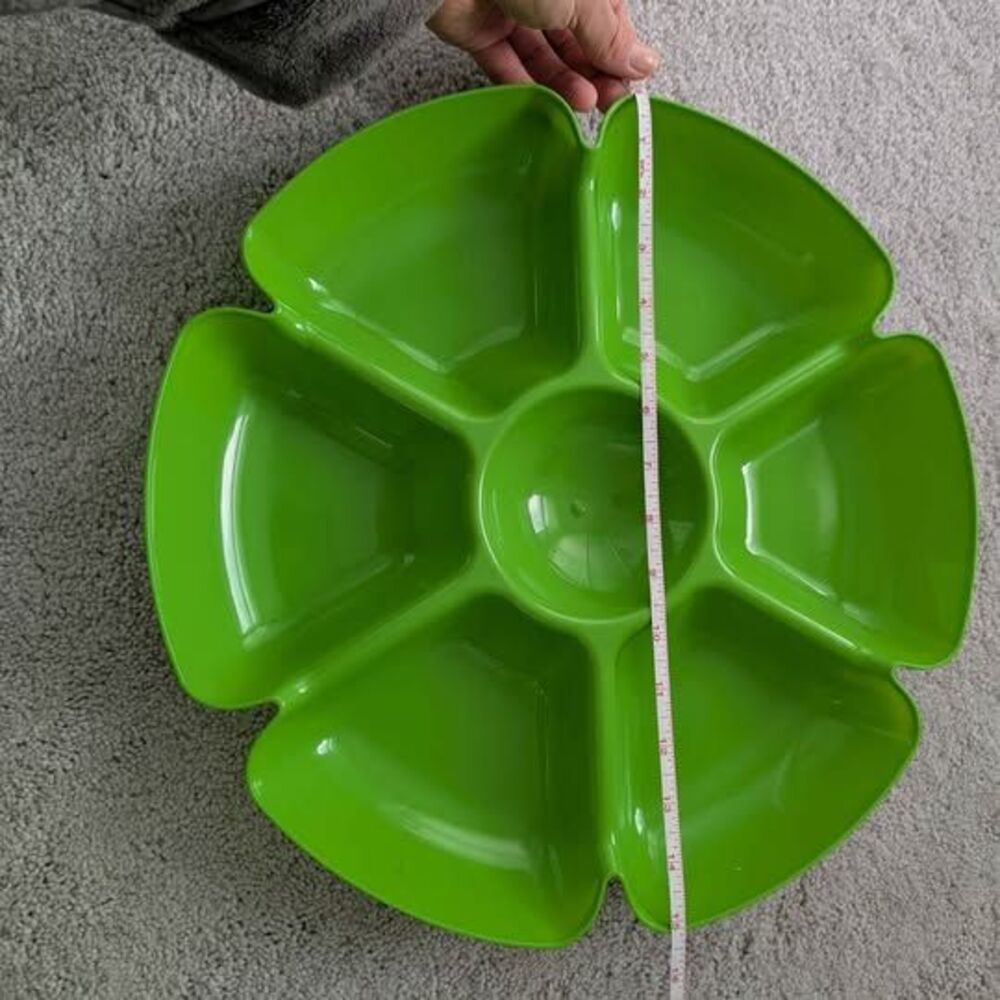 Lime Green 7 Compartment Serving Platter Tray - Picture 2 of 3